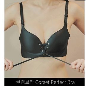 [NWT] BLACK Corset Push up Bra & Underwear set